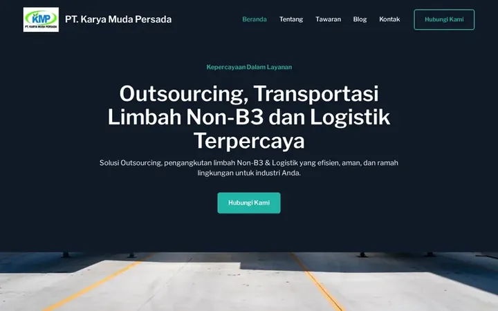 Tampilan website PT. Karya Muda Persada