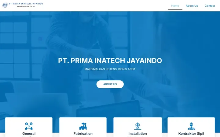 Tampilan website PT. Prima Inatech Jaya